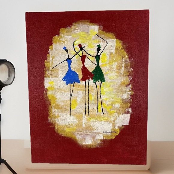 Original Acrylic on Canvas Board “Soul Sisters” Camlica 1 of 3, BFF, girlfriends - Picture 1 of 8